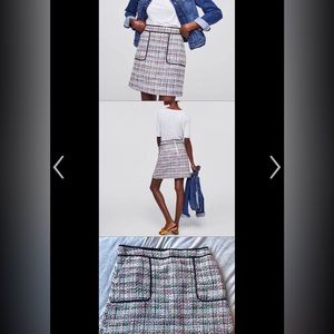 Multi color tweed skirt loft skirt